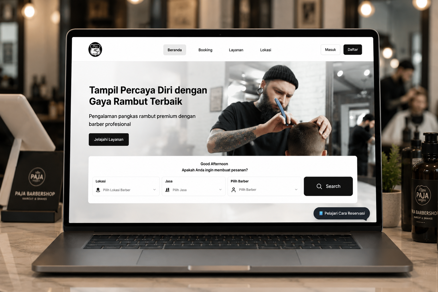 Paja Barbershop Booking App showcase